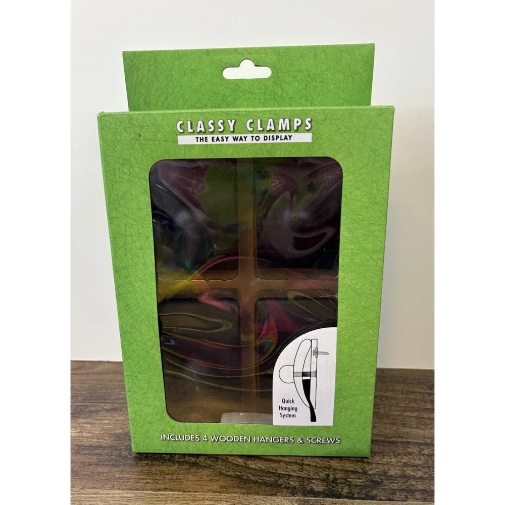 Classy Clamps Wooden Quilt Hangers 4 Large Black Clamps Screws Included